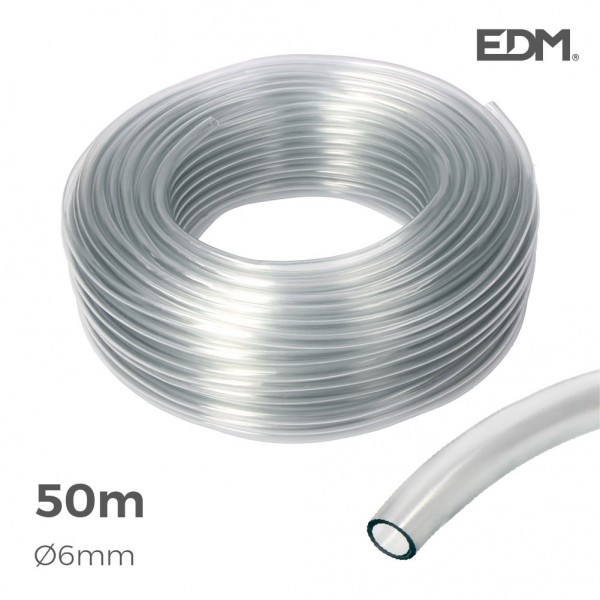 Manguera de cristal transparente ø6 mm x 50 m
