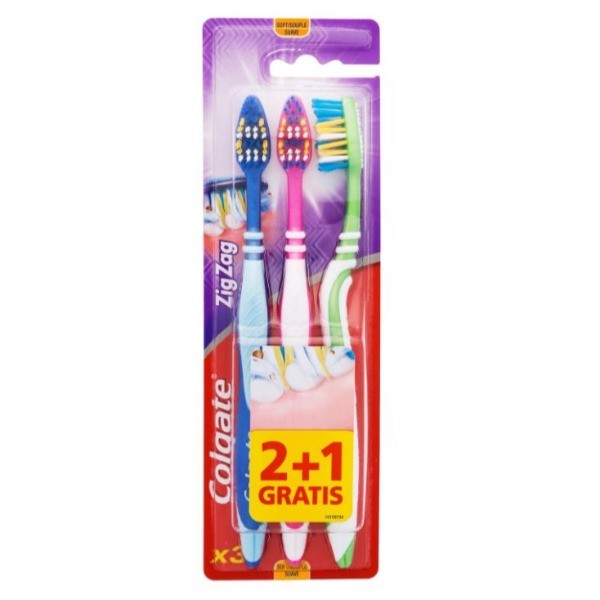 Colgate cepillo de dientes Suave Zig Zag 2+1 unidades GRATIS