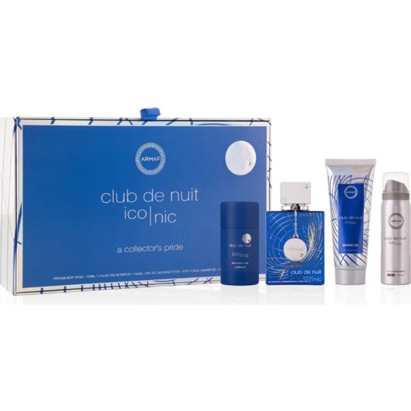 Armaf club de nuit iconic eau de parfum 105un vaporizador + gel de baño 100ml + desodorante stick 75ml